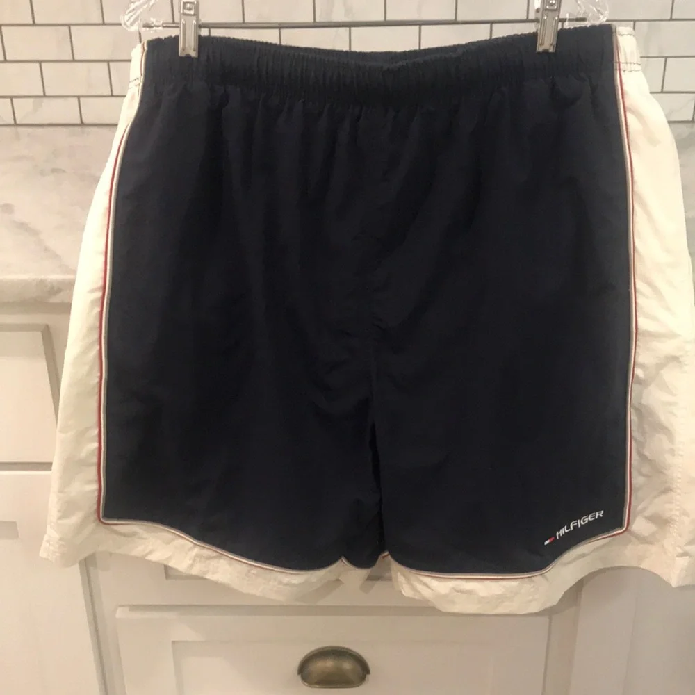 Vintage Tommy Hilfiger Swim Trunks Mens XXL‎ Navy Blue American Festival Beach